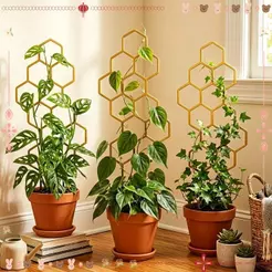 Treliça De Plantas, Suporte De Design De Favo De Mel Para Estrutura De Escalada De Jardim De Videiras Em Vasos