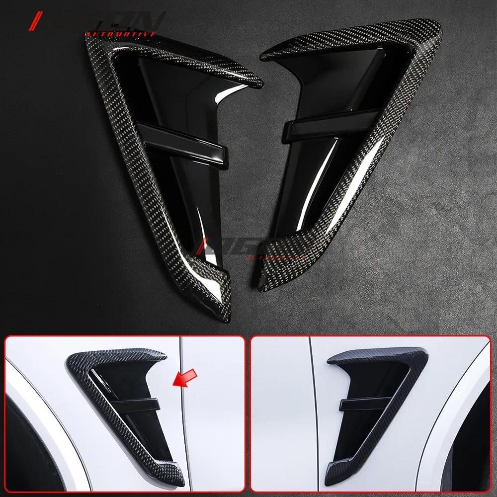 Fibra De Carbono Brilhante Para BMW X3 G01 X4 G02 2018 2019 Corpo Lateral Do Carro Fender Ventilação Ar Divisor Trimpera