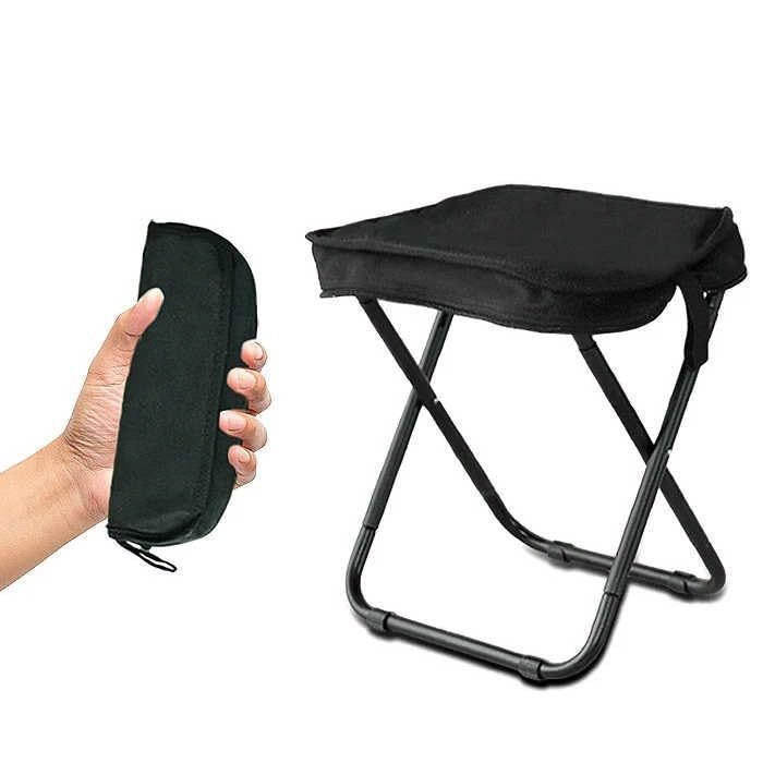 Banqueta Banquinho Dobrável Alumínio Camping C/ Bolsa Ziper