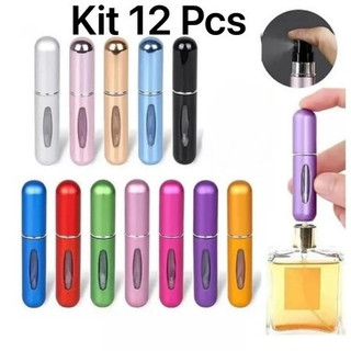 KIT 12 Pcs Porta Perfume Recarregavel Portatil Spray 5ml