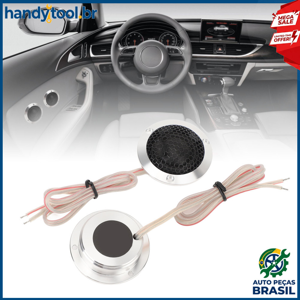 Handytool.br Par de tweeters de cúpula de carro de 1,5 polegadas DC12V 10W mini alto-falantes tweeter conjunto sistema