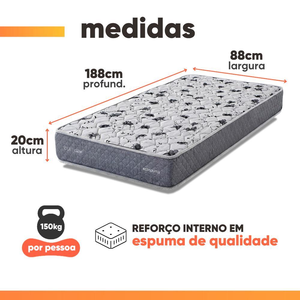Colchão Solteiro Double Face AG65 Eclipse 88x188x20cm Herval - Suporta até 150kg por pessoa — imagem 2 de 2