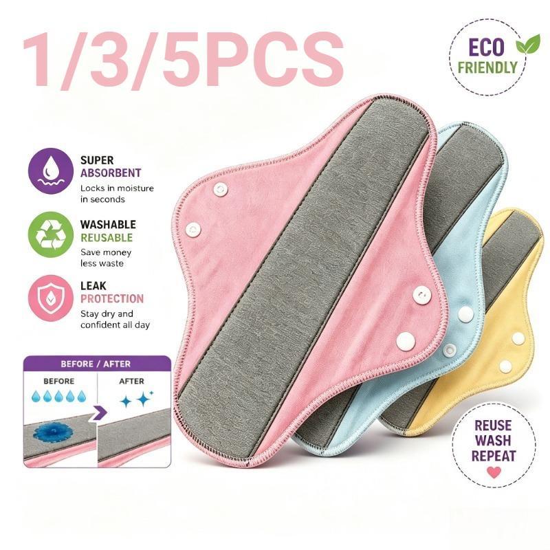 1/3/5 Pcs Almofadas De Algodão Menstrual Laváveis Fralda Adulta Reutilizável À Prova De Vazamento Pano De Almofada De Ro