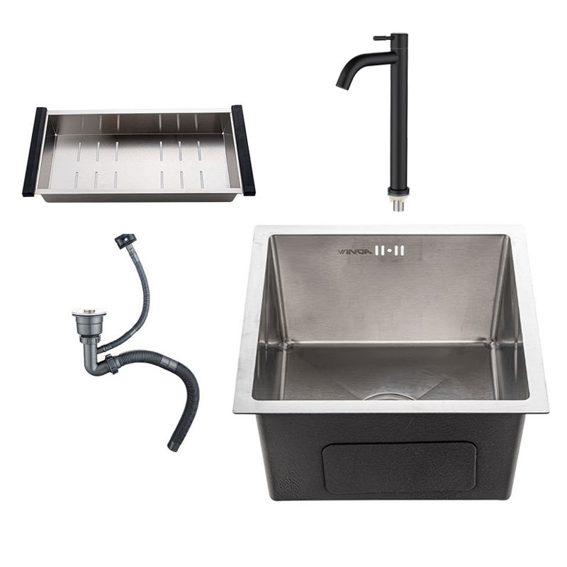 Cuba de Inox Cozinha 40x40 com Torneira Água Fria
