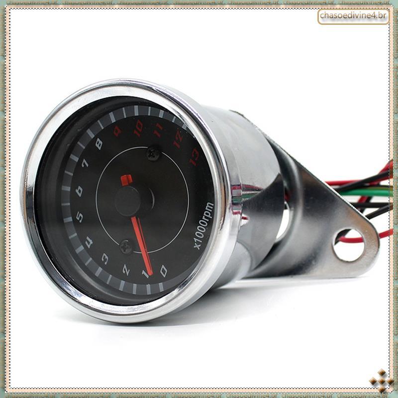 [Ykr] Medidor Tacho Com Luz De Fundo LED Azul 12V DC Tacômetro Para Motocicleta Analógico De RPM De 1000