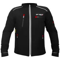 JAQUETA GP TECH SOFT CASUAL RESISTENTE À ÁGUA | PRETA-VERMELHA