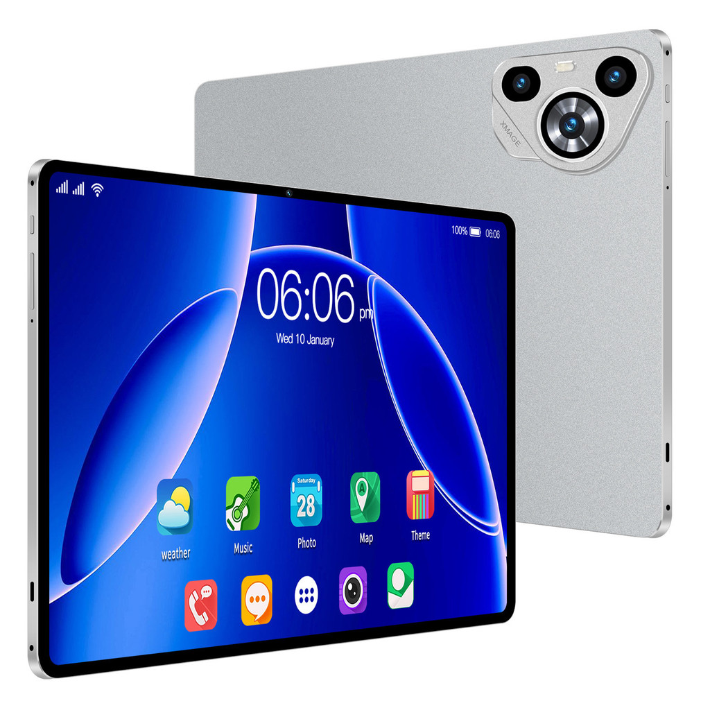 Tablet 128GB Memoria + 6GB RAM Android 13 com tela IPS de 10,1 polegadas e capa de couro com teclado