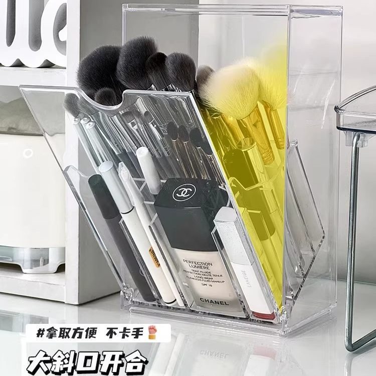 Tubo de armazenamento de pincel de maquiagem de mesa Anti-poeira High-End organizador de cosméticos caixa compartimento 