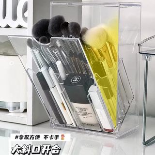 Tubo de armazenamento de pincel de maquiagem de mesa Anti-poeira High-End organizador de cosméticos caixa compartimento 