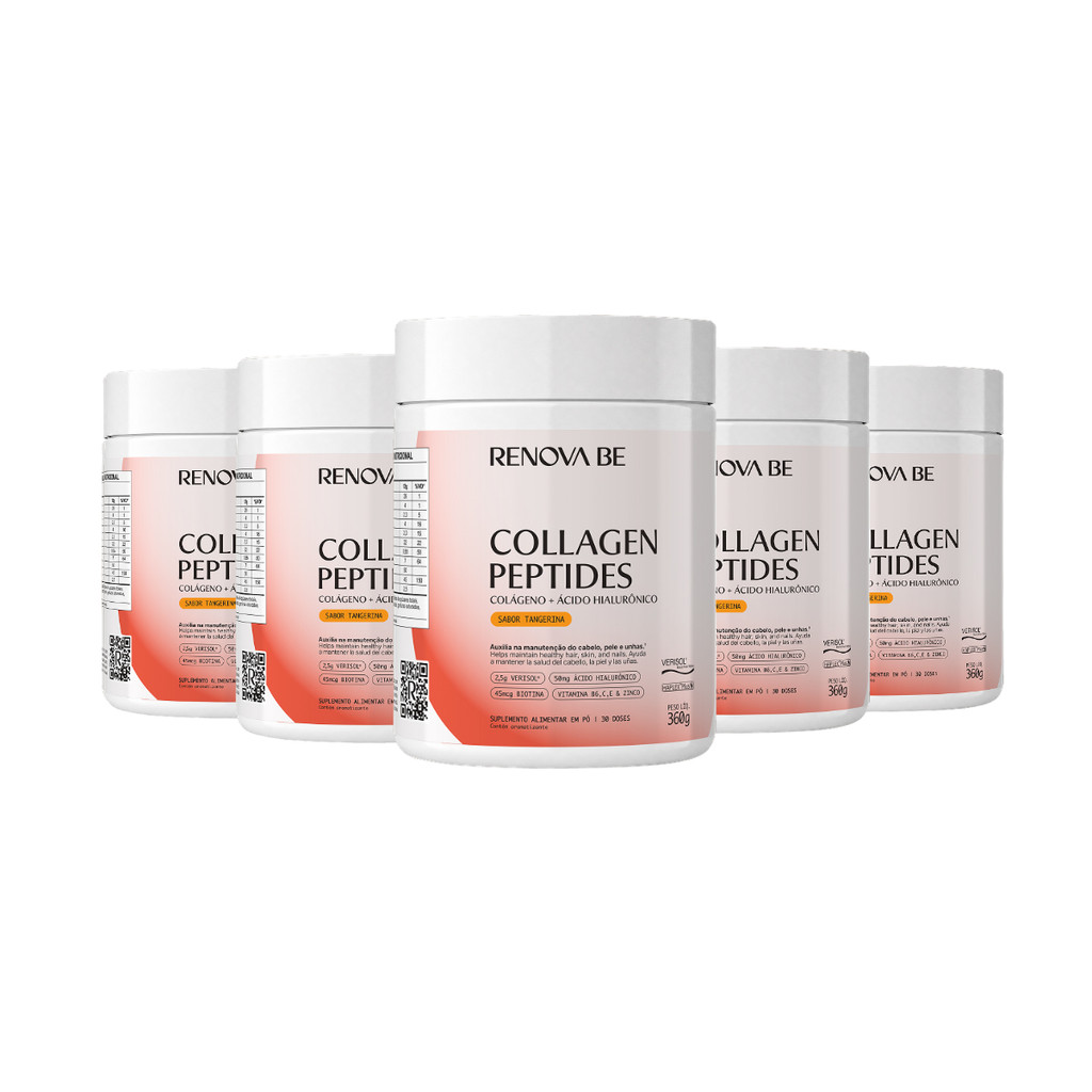 5 Collagens Peptides Renova Be Verisol com Ácido Hialurônico 150 Doses