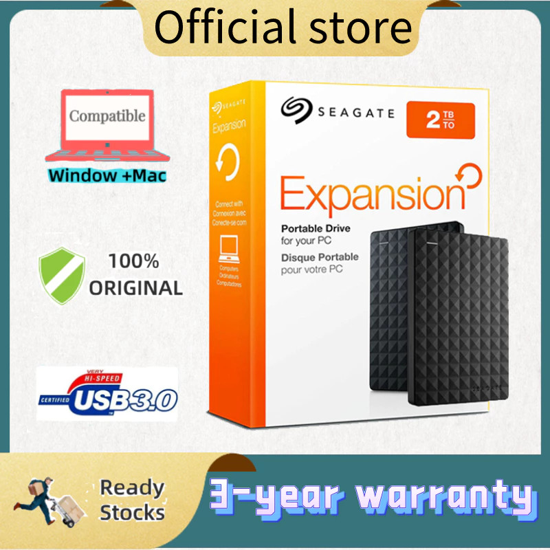 ⚡️Seagate⚡️ HD Externo 1TB/2TB/4TB Expansão USB 3.0 Disco Rígido