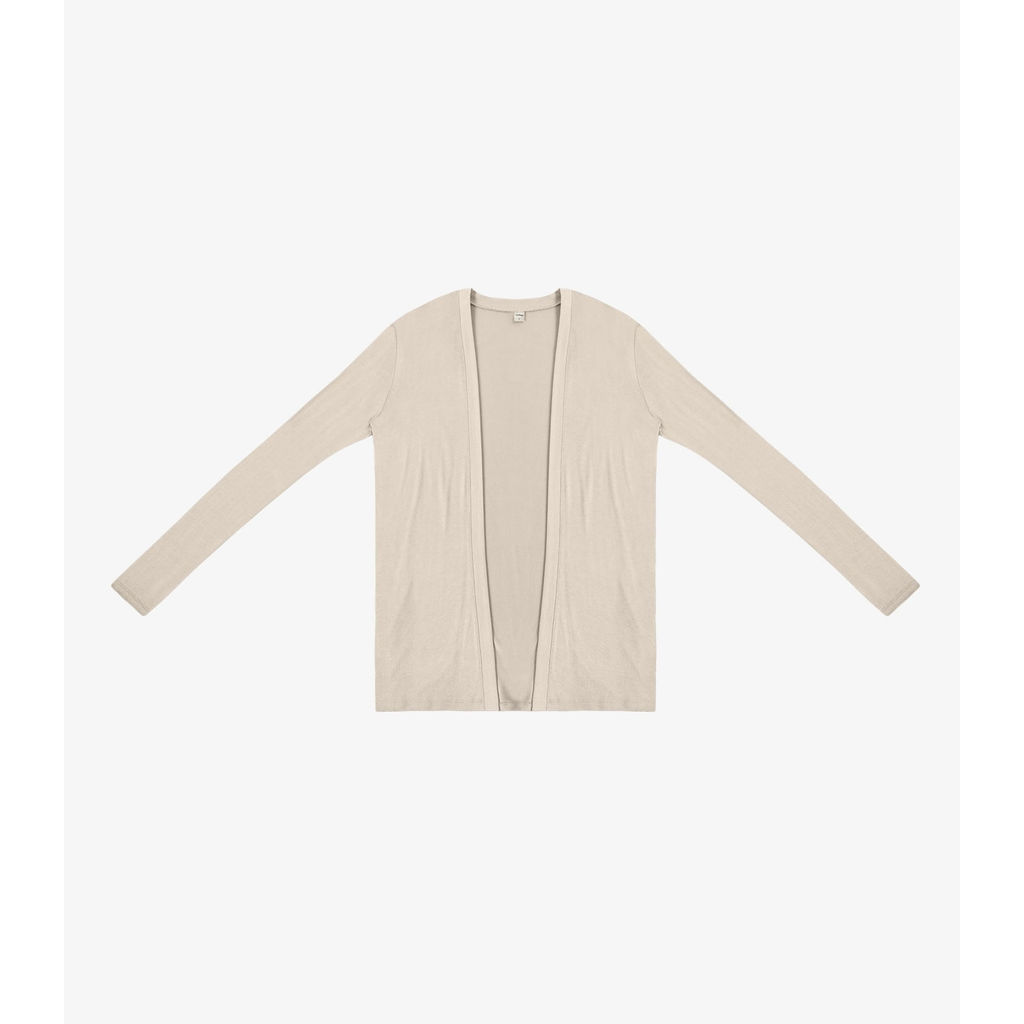 Cardigan Feminino Visco Tricot Básico Rovitex Bege