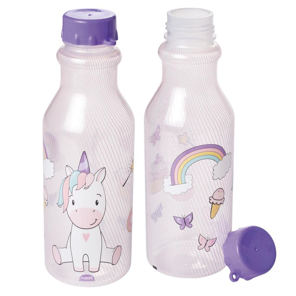 Garrafa Unicórnio Lancheira Passeio Infantil 500 ml Plasútil · foto 2