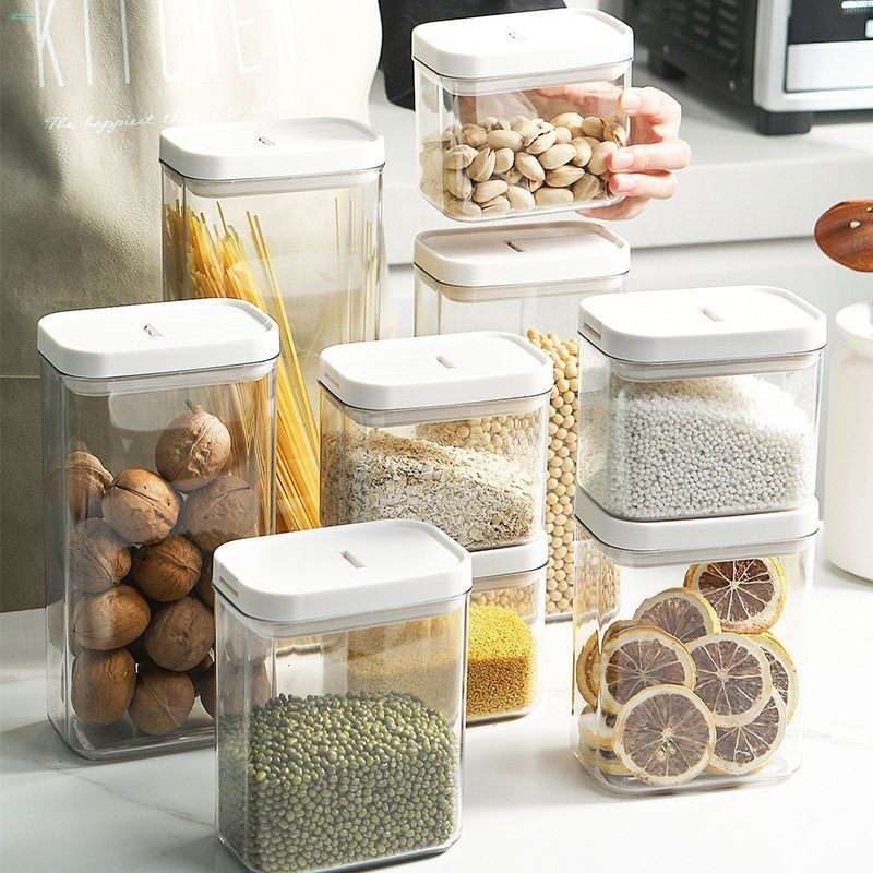 Recipiente De Armazenamento Hermético PET-Vasilha De Alimentos De Cozinha Para Produtos Secos De Grãos