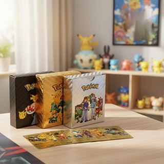 55 Cartas Pokémon em Metal Dourado Vmax GX - Charizard Pikachu Colecionáveis Raros para Treinadores AUHF