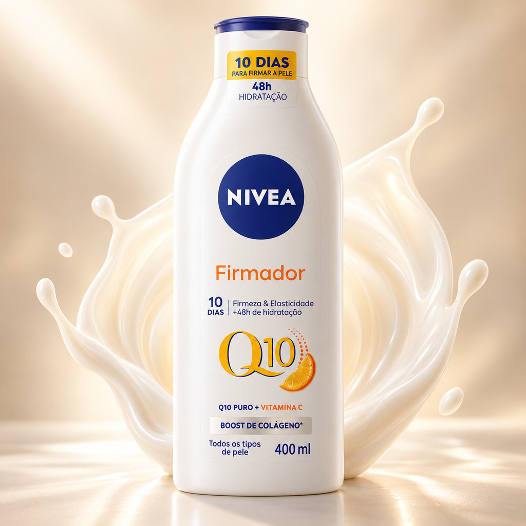 NIVEA Creme Hidratante Corporal Firmador Q10 + Vitamina C 400ml Antiflacidez Pele Seca e Extrasseca Firmeza Corpo