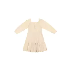 Vestido Infantil Menina Malha Tricô Colorittá Bege
