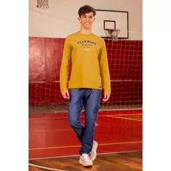 Calça Cargo Jeans Juvenil Menino Beats Azul