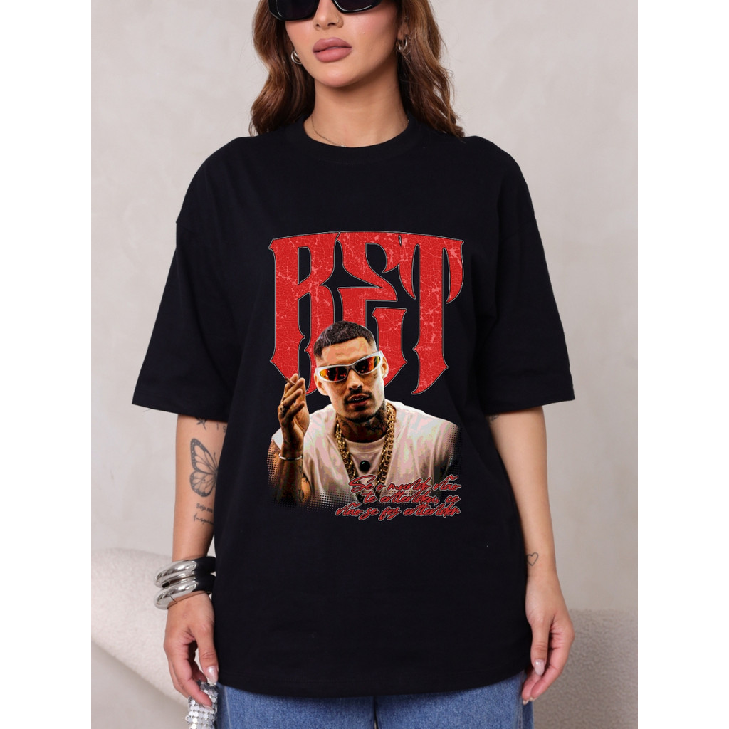 [Camiseta Premium em Algodão Puro]LILI Camiseta Oversized Feminina Tshirt Blusa Max 100% Algodão Estampada Felipe Ret