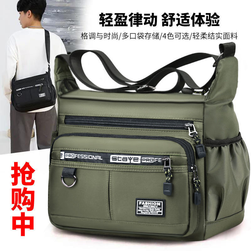 Bolsa de ombro masculina à prova d'água, mochila de lona de grande capacidade, local de construção, casual, de um ombro,
