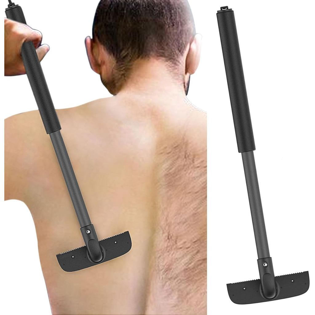 Lâmina de barbear para costas masculinas - Lâmina de barbear masculina simples, cabo de aço inoxidável de 29 cm, Remoç