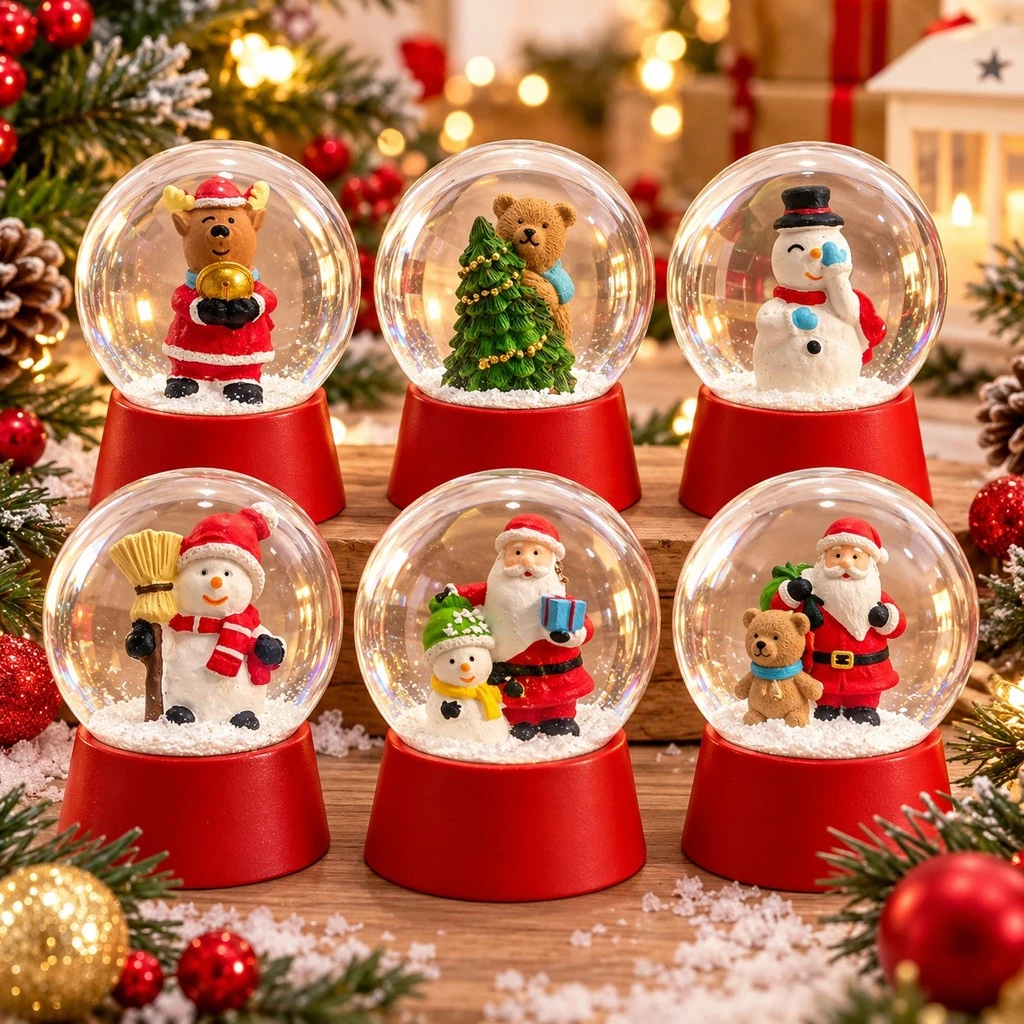 Enfeite De Natal Globo De Neve Vidro 8cm Decoração Natalina — imagem 1
