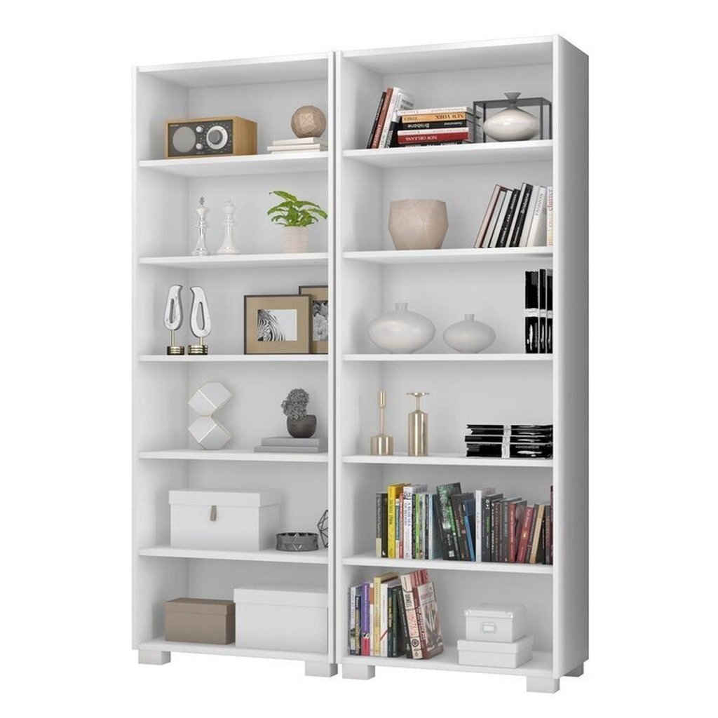 Kit 2 Estantes para Livros 5 Prateleiras 188CMX121M Office Branco/Tx Branco TX · foto 2