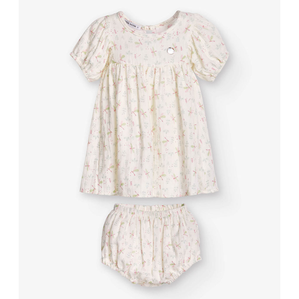 Vestido com Calcinha Menina Trick Nick Bege