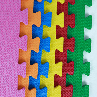 Kits 4,6 ou 10 unidades Tatame Infantil de EVA Colorido 50cm x 50cm x 1cm + Bordas de Brinde