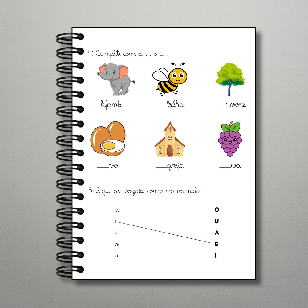 Kit Alfabetização Infantil Completo Apostilas de Português Matemática e Caligrafia Reforço Escolar Para Crianças — imagem 2 de 2