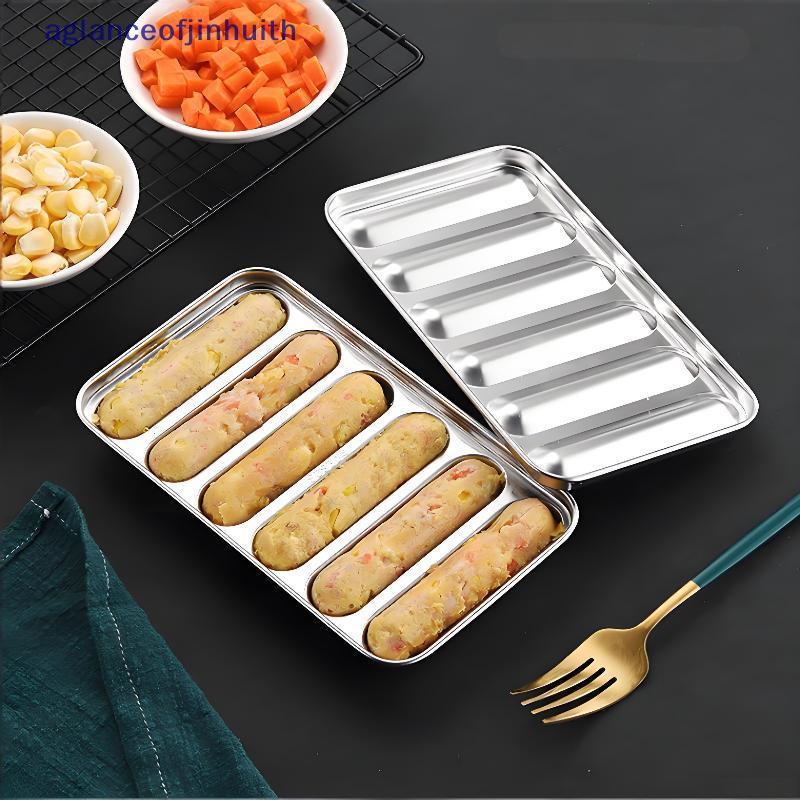 [aglanceofjinhui] Molde De Salsicha De Aço Inoxidável 304 6 Em 1 Ferramenta De Cozinha Para Cães-Quente DIY , Fabricação