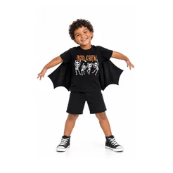 Camiseta Menino Halloween Boo Esqueletos - Kidstok