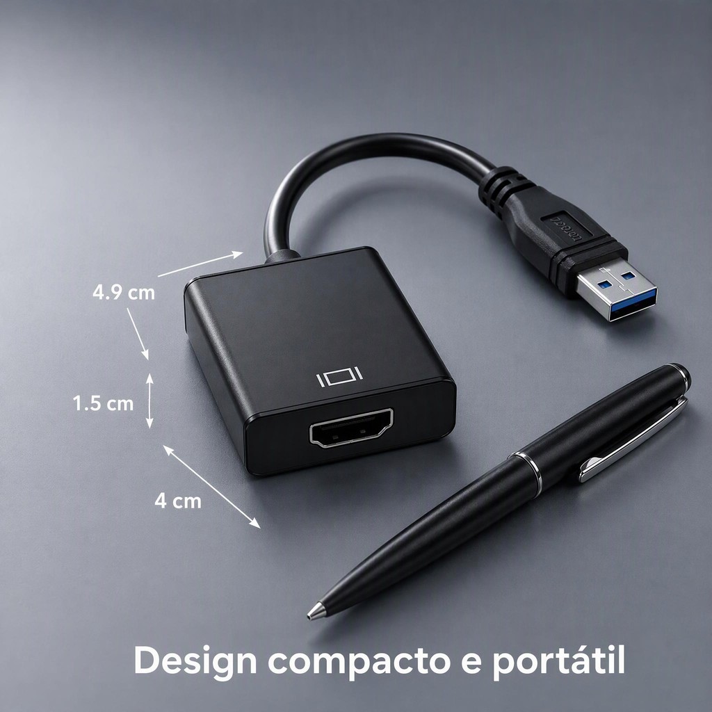 Adaptador Conversor Multitela Usb 3.0 Hdmi 1080p Pc Notebook — imagem 2 de 2