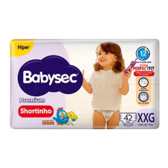 Fralda Shortinho Babysec Premium Tamanho XXG com 42 Fraldas Descartáveis