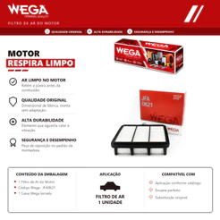 Filtro de ar do Motor KIA CERATO 2007 2008 2009 2010 2011 2012 2013 – Wega JFA0K21