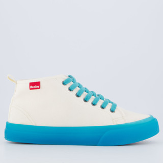 Tênis Redley Cano Médio Off White e Azul Turquesa em Oferta na Shopee