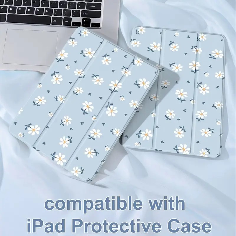 Capa Capinha Silicone Flip Florzinha para Tablet iPad Mini Air Pro 10.5 10.9 12.
