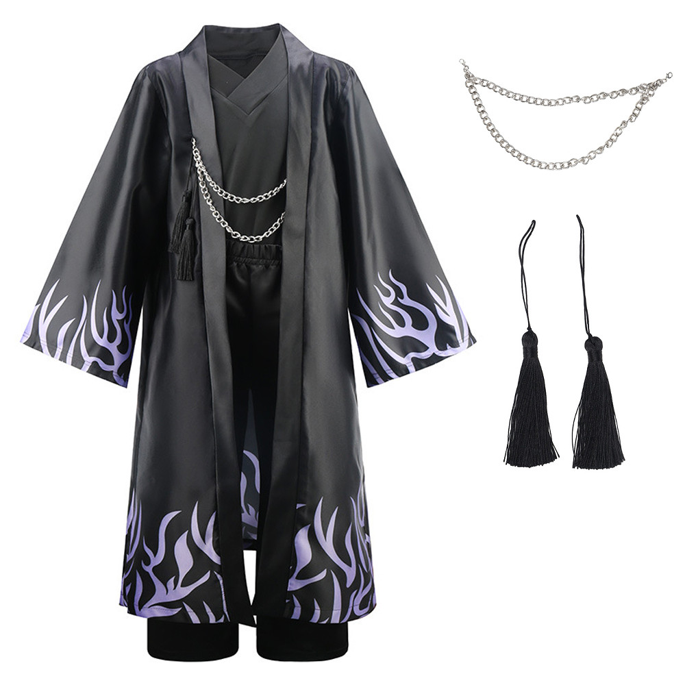 Crianças Menino Demônio Caçador Traje Conjunto 3 Pçs Halloween Pop Cantor Roupas Roupa Festa Cosplay Terno
