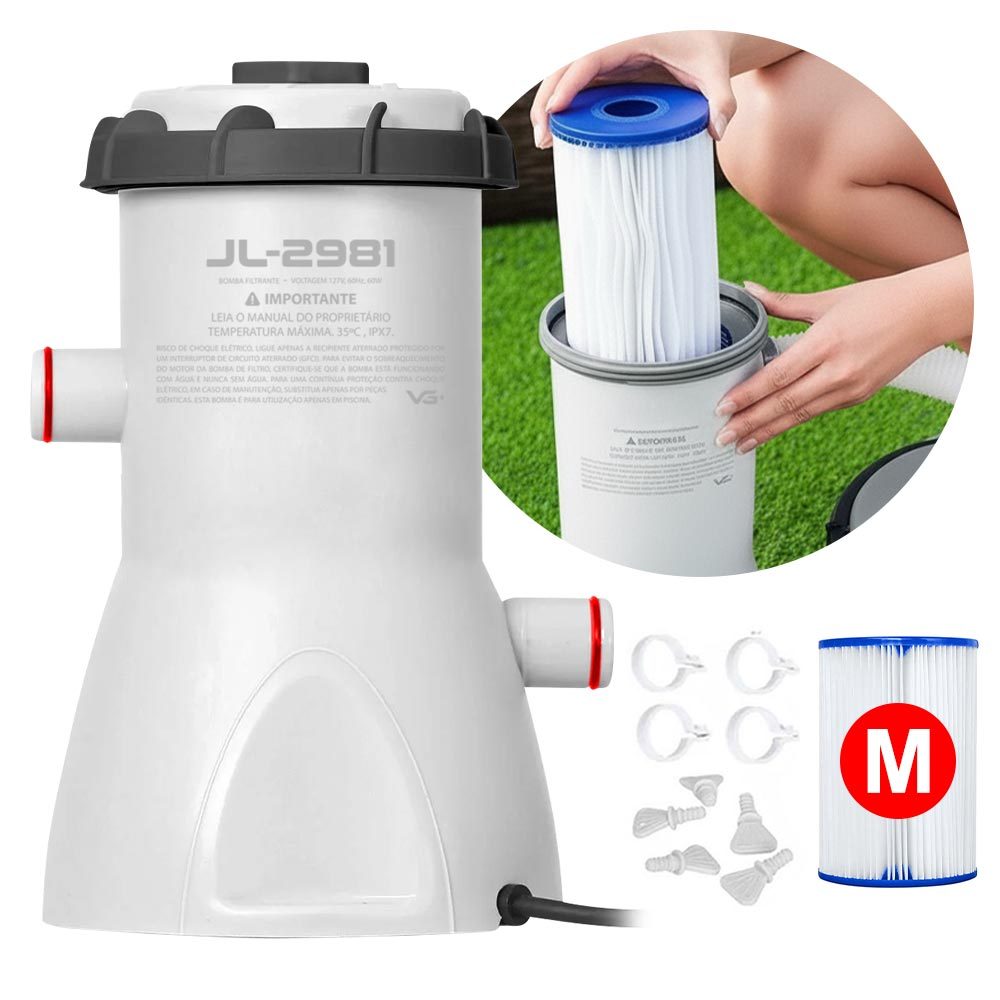 Bomba Filtrante 3.028 L/H para Piscina Inflável e Estrutural Filtro VG Plus
