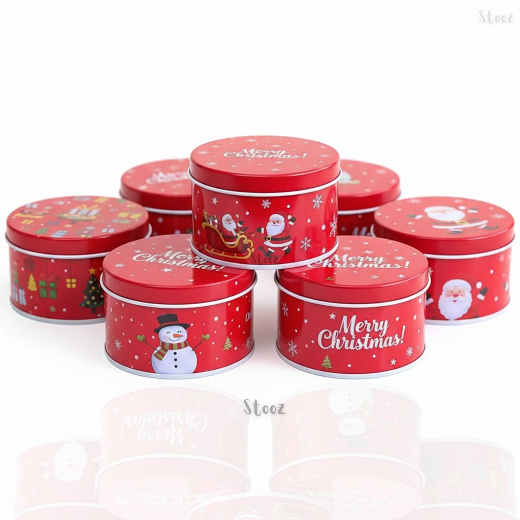 6 lata metal natal vermelho decorativo sortido pARA DOCES
