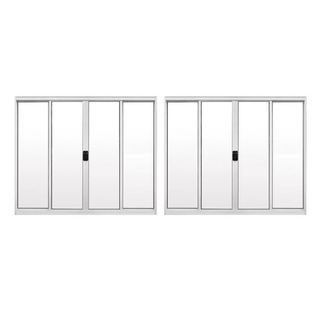 Kit com 2 Janelas de Alumínio de Correr 100x200cm 4 Folhas Hale Esquadrias em Oferta na Shopee