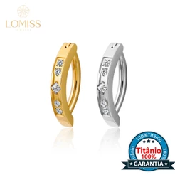 Piercing Argola Para Umbigo Titânio Pvd Clik 1 Fileira 5 Zircônias Piercing de Umbigo Argola