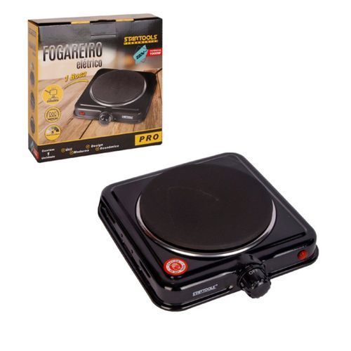 Fogareiro de Indução 1 Boca Elétrico Compacto Alta Eficiência 220V Preto