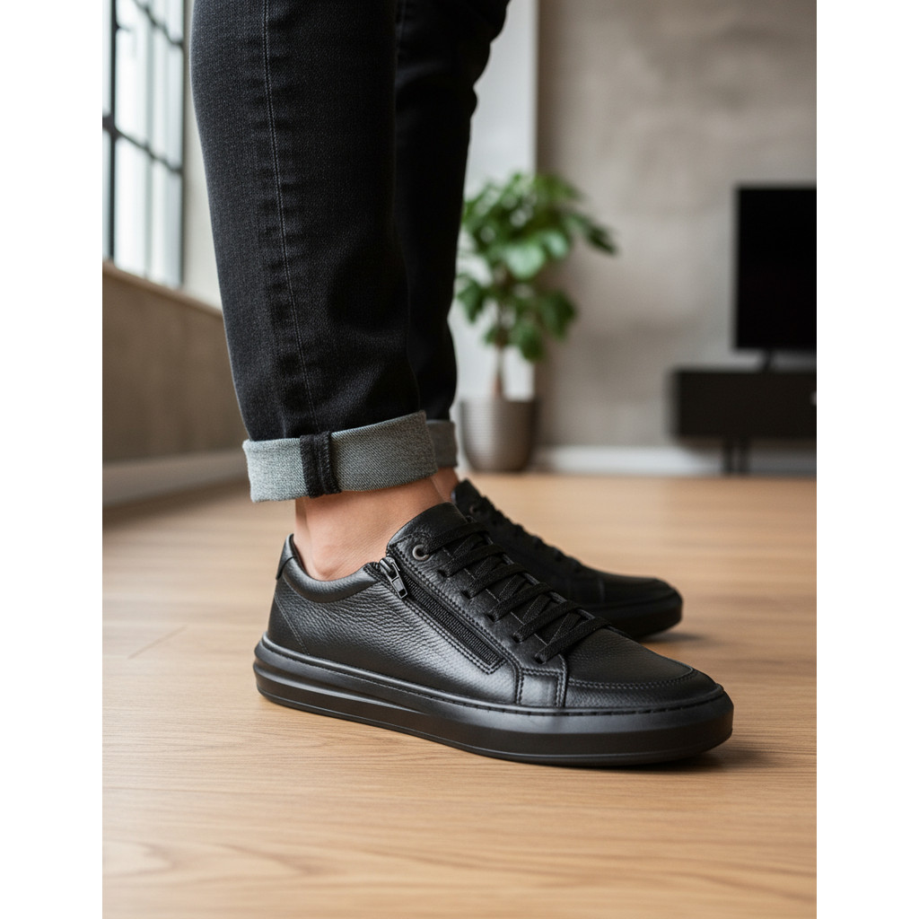 Sapatenis Masculino Couro Legítimo Natural Premium Confortável Leve Antiderrapante Casual Elegante Palmilha Anatômica