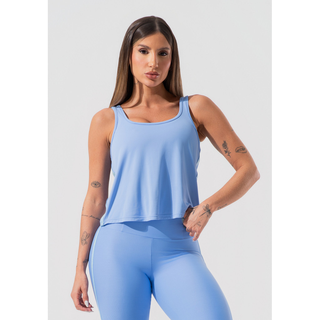 CROPPED REGATA FEMININO COM ELÁSTICO NA LATERAL ACTIVITY DLK