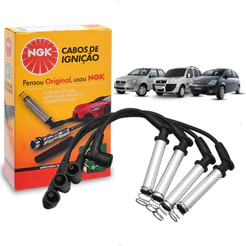 Kit Jogo Cabo de Vela de Ignição Original Ngk Palio Doblo Punto Siena Corsa Celta Montana Mervia