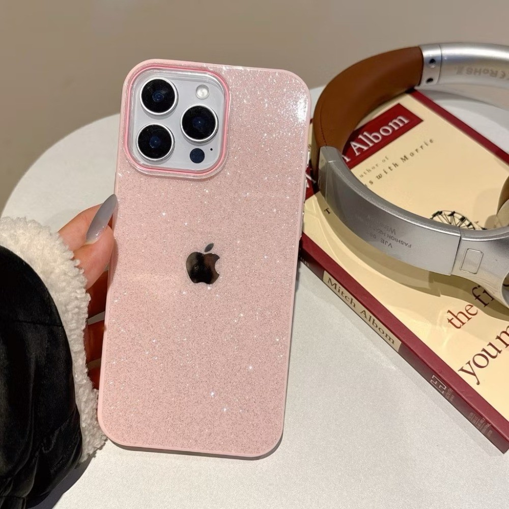 Glitter Pó Caso Para iPhone 17 Pro Max 17Air 13 11 16 15 14 12 11 XR Xs Cor Sólida Luxo Metal Telefone Capa em Oferta na Shopee