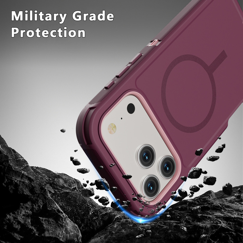 Capa Magnética Defender Para iPhone Air 17 16E 16 Plus 15 Pro Max , Proteção Resistente 3 Em 1 De Nível Militar [À Prova — imagem 2 de 2