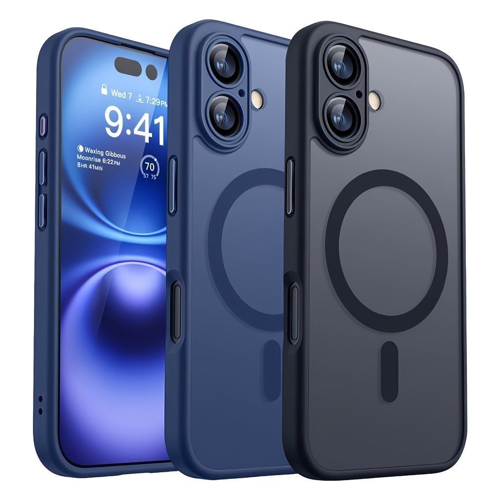 Capa de Carregamento Sem Fio Magnética de Luxo para iPhone 16e, 16, 15, 14, 13, 12, 11 Pro Max Plus em Oferta na Shopee