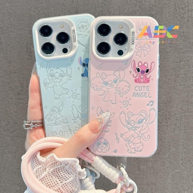 Capinha Capa Para Samsung A12 A13 A14 A15 A03 A32 A04 A55 S22 S23 Plus Stitch e Angel Silicone Anti-impacto Normal Case